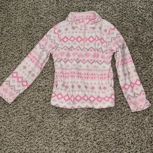 So pretty!! Girls 5/6 Children's Place pink Aztec heart print pullover w zipper